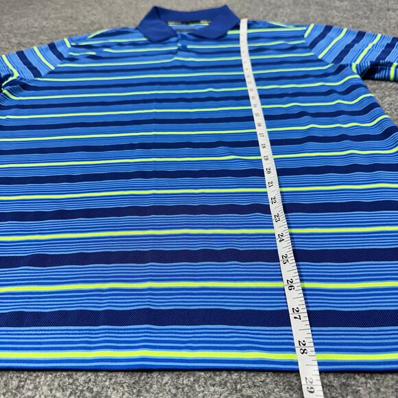 Nike Golf Tour Performance Dri-Fit Blue Striped Short Sleeve Polo Shirt Size L - Picture 3 of 7